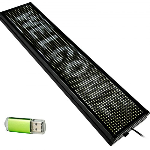 Led Sign Led Scrolling Sign 100x20cm White Message Board 2 Modes For Advertising