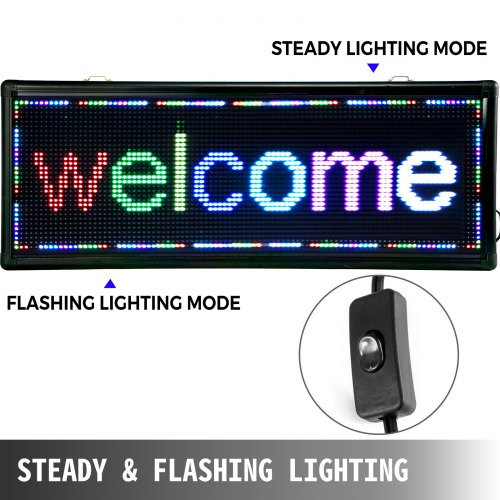 Led Sign Led Scrolling Sign 40 x 8 inch White Two Lighting Modes Message Board 
