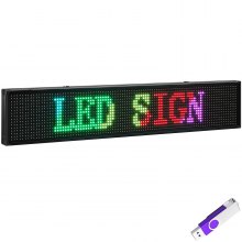 VEVOR Led Sign 40 x 8 inch Led Scrolling Message Display RGB 7-Color P10 Digital Message Display Board Programmable by PC& WiFi & USB with SMD Technology for Advertising and Business