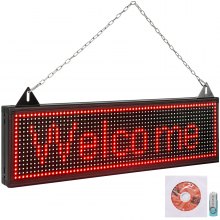VEVOR LED Scrolling Sign LED Display Board 27 x 8 in Red P10 Programmable Sign