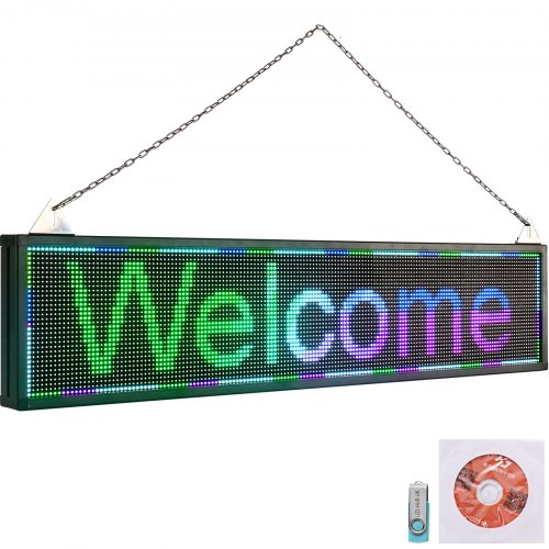 VEVOR LED Scrolling Sign LED Display Board 40 x 9 in 7 Color P6 Electronic Sign