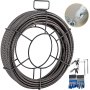 VEVOR Drain Cable Sewer Cable 100' 3/8In Drain Cleaning Cable Auger Snake Pipe