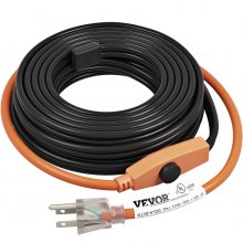 VEVOR Cold Weather Pipe and Valve Heating Cable with Built-in Thermostat 24 Feet