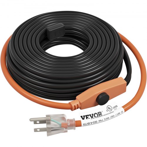 VEVOR Cold Weather Pipe and Valve Heating Cable with Built-in Thermostat 30 Feet