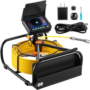 Sewer Pipe Video Inspection Camera Industrial Endoscope 20M/30M/40M Cable Snake with DVR Recorder IP68 Drain Sewer Camera 7 Inch LCD Monitor Monitor 1000TVL Sony CCD Pipe Camera CR7DH-20M-With DVR 