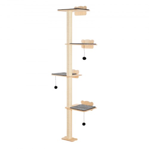 

VEVOR Wall Mounted Cat Shelves Tree with Platform Tree-Shaped Cat Furniture Set