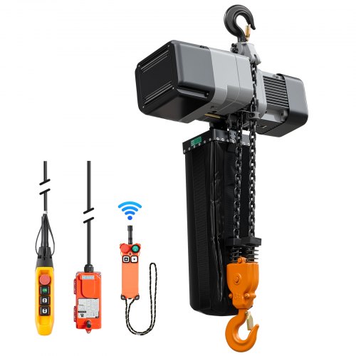 VEVOR 6000 lbs Electric Chain Hoist 30 ft Lift Three-Phase Overhead Crane, Double G100 Chain with 328 ft Wireless & 27 ft Wired Remote Control, 208-24