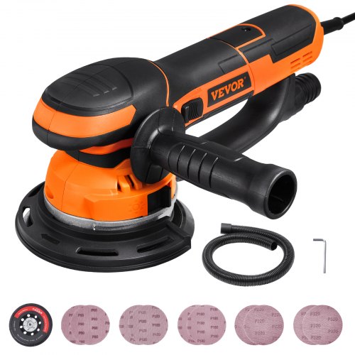 

Random Orbital Sander 6'' DA & GA Dual-Action Sander 10 PCS Sandpapers 6 Speeds