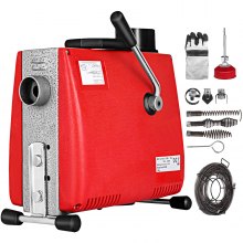 VEVOR Drain Auger Set Pipe Unblocker Blocked Plug Drain Hole Unblocker Sink Drain Waste 250W for Tub Toilet