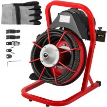 50' X 1/2'' Drain Cleaner 250w Drain Auger Snaker Cleaning Machine W/ Cutters
