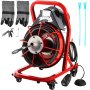 VEVOR Electric Drain Auger, 50' x 3/8", 250W Sewer Snake Machine Fit 2''- 4'' Pipes, Hair Clog Remover for Bathroom Shower Pipe Drain, Bathtub Hair Clogs, Kitchen Sink Drain Cleaning