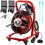 Drain Cleaner Machine Electric Drain Auger 75 Ftx3/8in Cable 370w Wheels