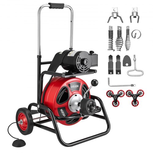 01050 VEVOR Pipe Drain Cleaner Machine JR-500DS 75 detail photo 9