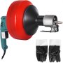 Drain Cleaner 26'x1/3" Electric Drain Auger Plumbing Cleaning Machine 700w