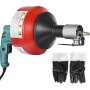 Drain Cleaner 26'x1/3" 700W Portable Electric Drain Pipe Cleaning Machine