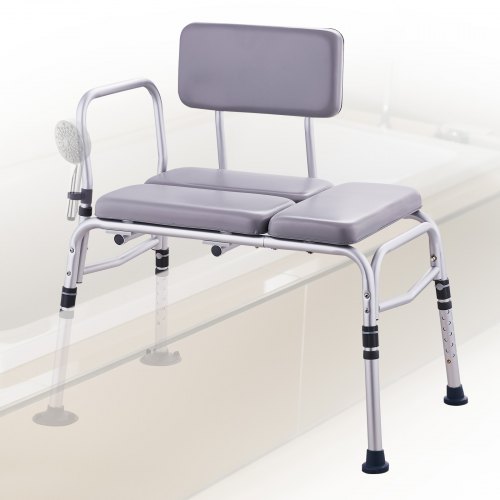 VEVOR Tub Transfer Bench for Bathtub 500lbs, Shower Seats for Adults, Lightweight Shower Bench for Elderly and Disabled with Padded Seat, Non-Slip Bath Seats with Armrest and Reversible Backrest GDSYGZYTLSLB6DTHDV0