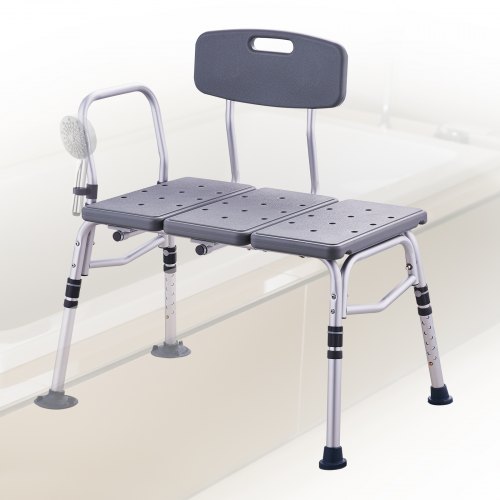 

VEVOR Tub Transfer Bench for Bathtub, Adjustable Shower Seats for Adults, Lightweight Shower Bench for Elderly and Disabled, Non-Slip Bath Seats with Armrest and Reversible Backrest, 400lbs Capacity