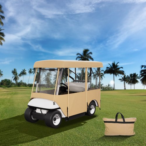 

VEVOR Golf Cart Enclosure, 4-Person Golf Cart Cover, 4-Sided Fairway Deluxe, 300D Waterproof Driving Enclosure with Transparent Windows, Fit for EZGO, Club Car, Yamaha Cart (Roof Up to 78.7''L)