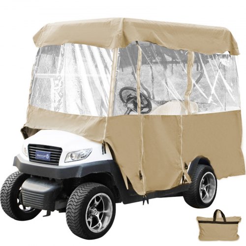 

4 Passenger Golf Cart Cover Driving Enclosure Waterproof Person Roll-up Door