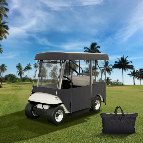 

VEVOR Golf Cart Enclosure, Polyester Driving Enclosure, Club Car Covers Universal Fits for 2+2 Passenger Golf Carts, Sunproof and Dustproof Outdoor Cart Cover