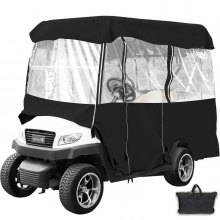 VEVOR Golf Cart Enclosure, 4-Person Golf Cart Cover, 4-Sided Fairway Deluxe, 300D Waterproof Driving Enclosure with Transparent Windows, Fit for EZGO, Club Car, Yamaha Cart (Roof Up to 78.7''L)