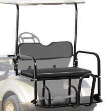 VEVOR Golf Cart Rear Seat, Club Car Rear Seat for Club Car DS 2000.5 - Up, Heavy Duty Golf Cart Back Seat 1102 lbs Capacity,White Golf Cart Flip Folding Rear Back Seat Kit w/Grab Bar & Roof Support