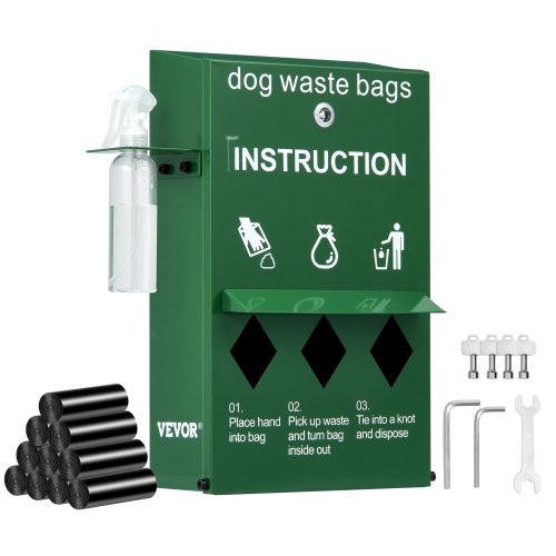 

VEVOR Dog Waste Station Bag Dispenser with 600 Bags Lockable Dog Poop Bag Holder