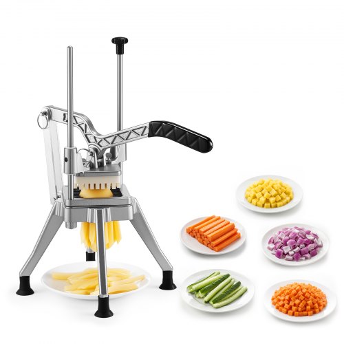 VEVOR French Fry Cutter, 1/2″ Blade Commercial Vegetable Chopper, Lever-Action Vegetable Dicer with Ergonomic Handle, Stainless Steel Potato Slicer fo