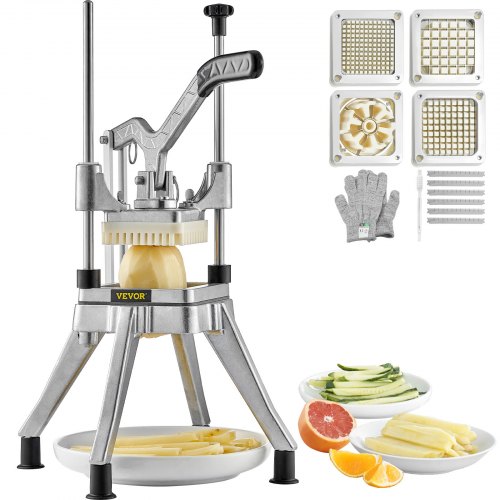 

VEVOR Commercial Chopper with 4 Replacement Blades Commercial Vegetable Chopper Stainless Steel French Fry Cutter Potato Dicer & Slicer Commercial Vegetable Fruit Chopper for Restaurants & Home Kitche