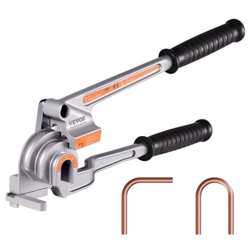VEVOR Pipe Tube Bender, 6.35 mm, 9.53 mm, 12.7 mm OD, 3 in 1 Manual Level Tube Bender, 180° Copper Aluminum Pipes Bending Tools for HVAC Air Conditioning Refrigerator Repair