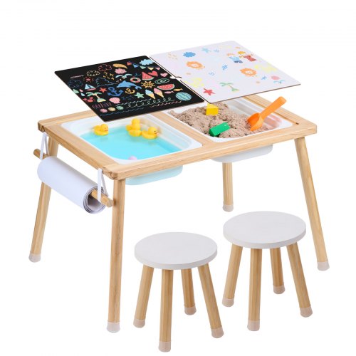 

VEVOR Kids Sensory Table & Chair Set Sand Water Play Table with 2 Storage Bins