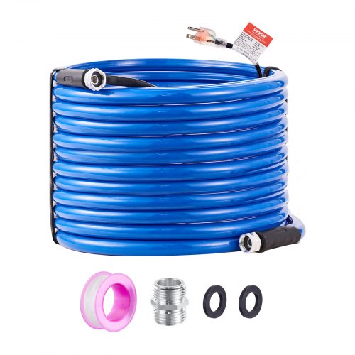 

VEVOR 100ft Heated Water Hose for RV, Heated Drinking Water Hose Antifreeze to -45°F, Automatic Self-regulating, 5/8" I.D. with 3/4" GHT Adapter, Lead and BPA Free