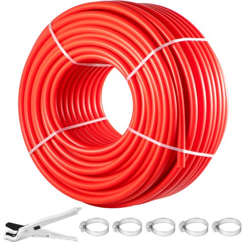 Vevor Pex Pipe, 7/8 Inch X 500 Ft Pex Tubing, Non Oxygen Barrier Red PEX-B Pipe, Flexible Pex Water Line For Rv Sewer Hose, Plumbing, Radiant Heating-image
