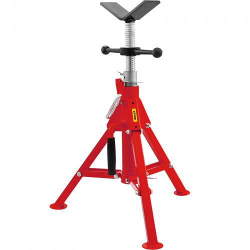 VEVOR V Head Pipe Stand 1/8"-12" Capacity,Adjustable Height 20"-37",Pipe Jack Stands 2500 lb. Load Capacity,Portable Folding Pipe Stands, Carbon Steel Body More Durable