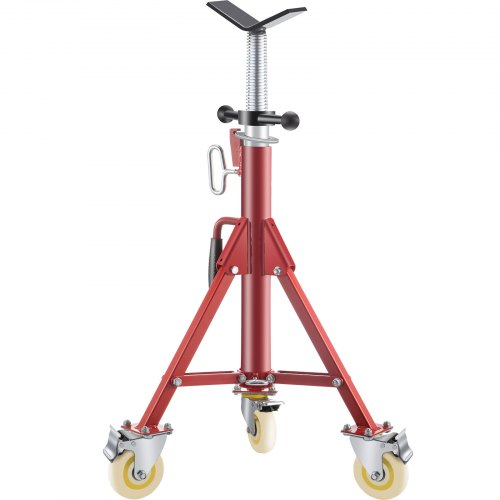 

VEVOR Pipe Stand, Pipe Jack Stand, V Head Pipe Stand Adjustable Height 28-52 Inch, Pipe Jack Stands with Casters 882 LB, Folding Portable Pipe Stands 1/8 to 12 Inch Pipe Supporting, Steel Jack Stand