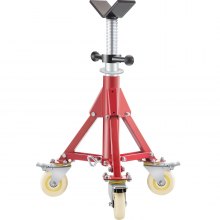 Vevor Pipe Stand Fold-a-jack V-head 20-37 Inch Height 12" Pipe 882 Lb W/casters