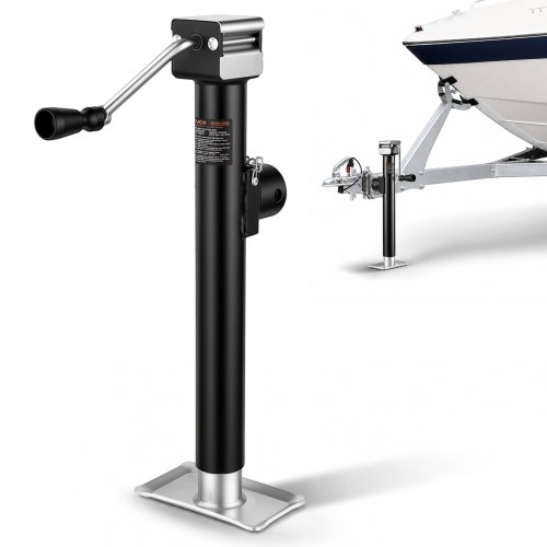 VEVOR Trailer Jack, 5000 lbs Dynamic Load Capacity, Weld-on Pipe-Mount Swivel Trailer Jack with Ergonomic Handle, 15-inch Vertical Travel, Suitable for RV, Horse, Utility, Camping and Yacht Trailers
