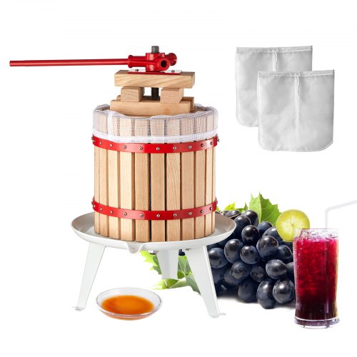 

VEVOR Fruit Wine Press Manual Press for Wine Making 3.2 Gal/12L Wood Basket