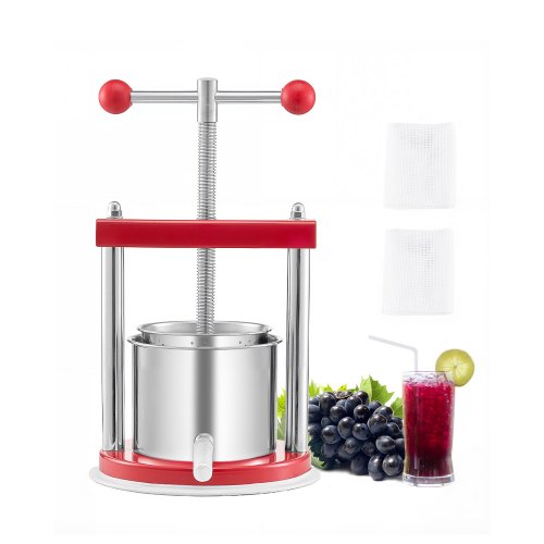 

Fruit Wine Press Manual Press for Wine Making 0.44 Gal/1.65L Stainless Steel