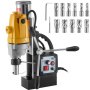 VEVOR Mag Drill, 200-550RPM Stepless Speed Electromagnetic Drill Press, 2.16' Depth 1.57' Dia Magnetic Core Drill, 2700LBS Boring Tool Drill Press, 1100W Drill Press, 11 PCS HSS Annular Cutter Kit