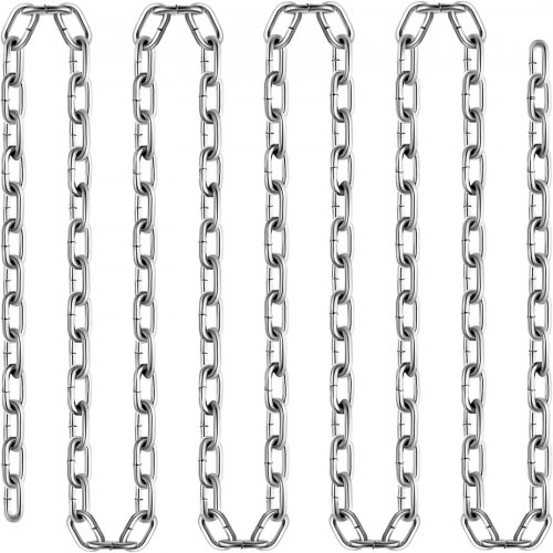 

VEVOR Grade 30 Chain 3/16 Inch by 100Ft Length Grade 30 Proof Coil Chain Zinc Plated Grade 30 Chain for Towing Logging Agriculture and Guard Rails