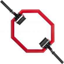 VEVOR Olympic Trap Bar, 2-Inch Hex Deadlift Bar?772 LBS Capacity Shrug Bar, Stainless Steel Hexagon Bar, 65" Trap Bar Deadlift, Hex Bar Olympic with Flat or Raised Handles for Squats, Deadlifts (Red)