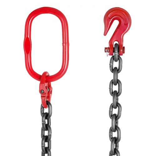 VEVOR 1/2" x 10' Chain Sling G80 SOG Single Leg Grab Hooks Lifting Rigging 