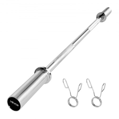 VEVOR 4FT Barbell Bar, Fits 2-Inch Weight Plates, Chrome Plated Barbell Bar with Knurled Grip for Strength Training, Weightlifting, Squat, Deadlift, Bench Press, Curl, Overhead Press, 550lbs Capacity GLGGLG12MDG5WJJ7B001V0