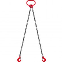 2mtr X 2 Leg 8mm Lifting Chain Sling 2 Tonne With Steel Grab Hook Shorteners