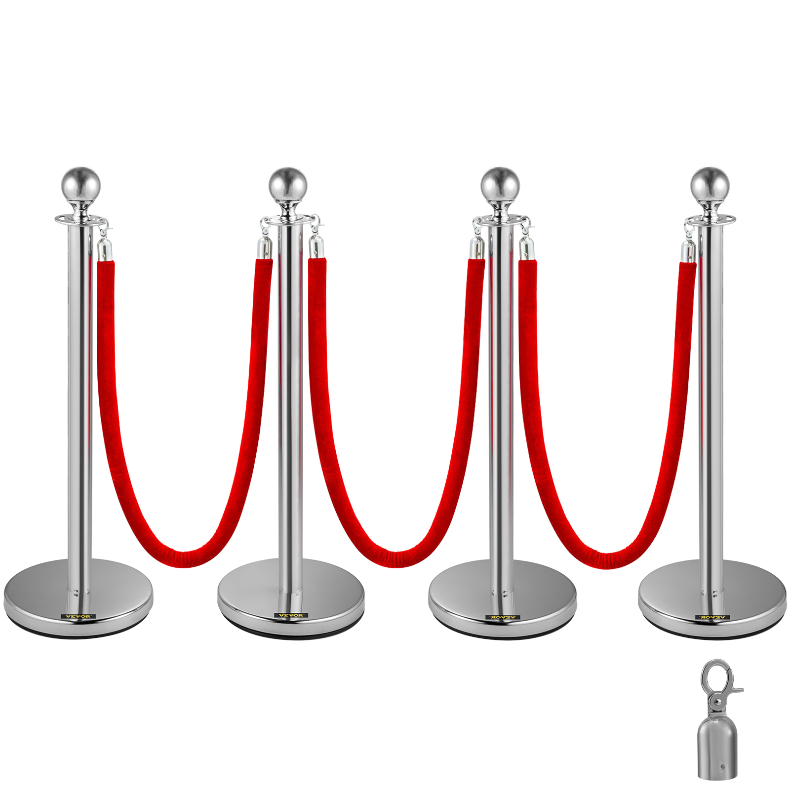 Retractable Crowd Control Barrier Poles Post Queue Line Barrier 4x37.8 от Vevor Many GEOs