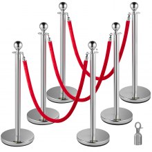Details about   6.6/9.8 Feet Barrier Rope Crowd Control Stanchion Queue Twisted Rope with Silver 