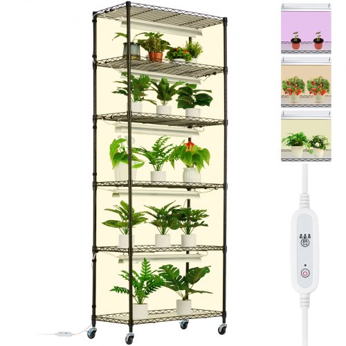 

VEVOR Plant Stand with Grow Lights 6 Tiers 150W 70.9" Tall Plant Grow Shelf