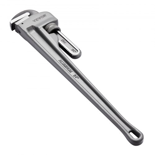 VEVOR Pipe Wrench, 24″ Aluminum Straight Pipe Wrench, Adjustable Plumbing Wrench, with High Strength Jaw and Ergonomic Handle, Easy to Carry, Hangable
