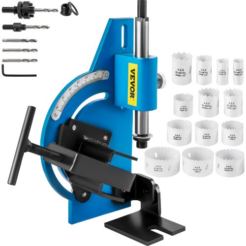 

VEVOR Tube Notcher Kit 60 Degree Pipe Tubing Notcher w/18 Pc Bi-Metal Hole Saw3/4" -3-1/4" with Case Tubing and Pipe Notcher 4 Drills Tube Notcher Tool for cutting holes through Metal, Wood, Plastic.